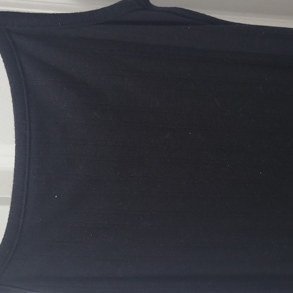 Midi, Casual, Black Bodycon Dress With Slit - Picture 2 of 8